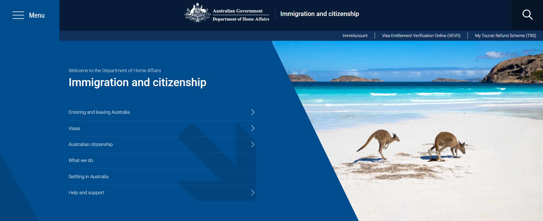 official Australian immigration website