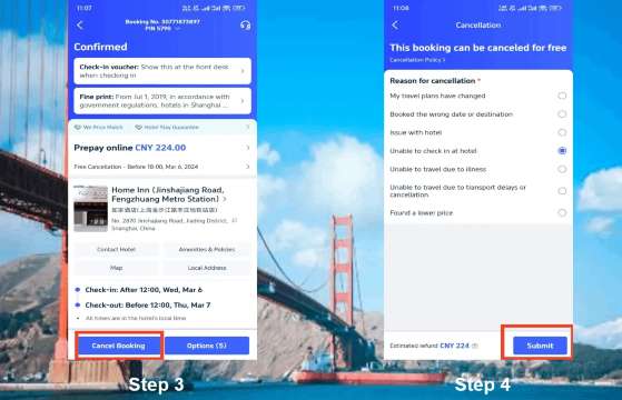 trip.com hotel refunds