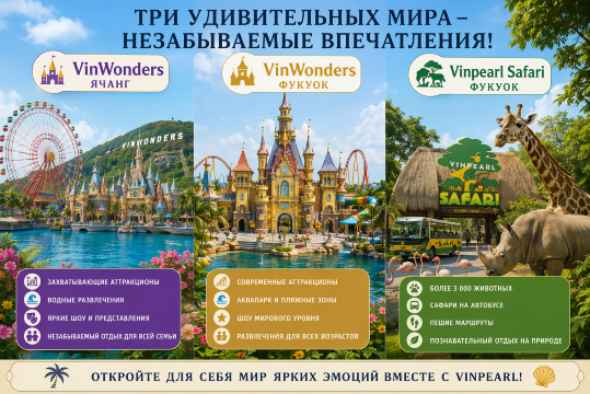 VinWonders Нячанге, VinWonders Фукуок, Vinpearl Safari Фукуок