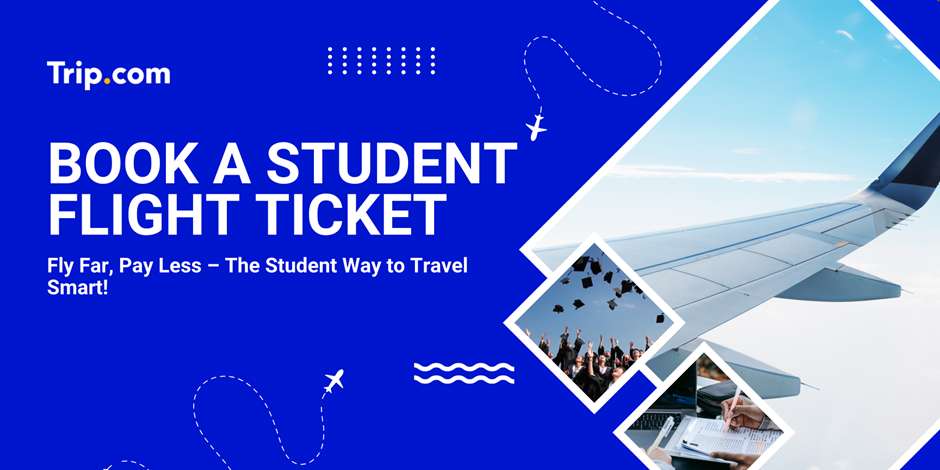 Student booking a discounted flight ticket online