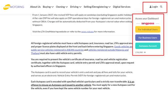 How to Renew Autopass Singapore 2
