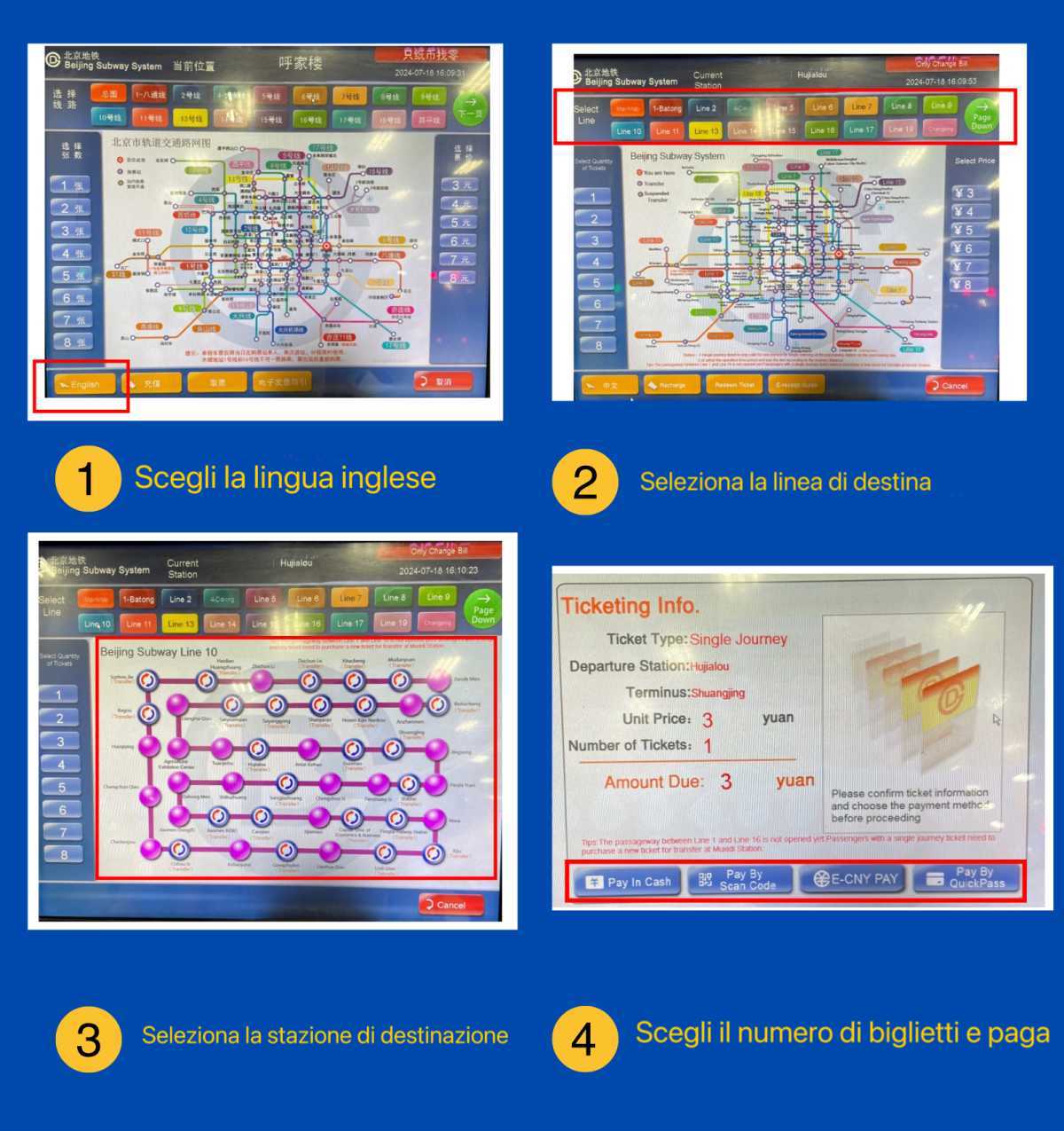 Come acquistare il biglietto della metro a Pechino