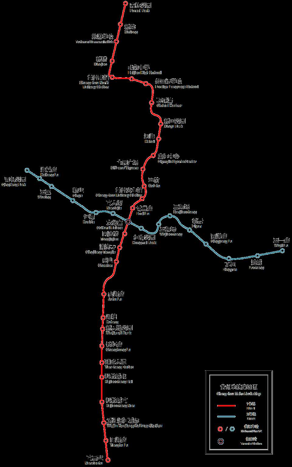 常州地下鉄の路線図