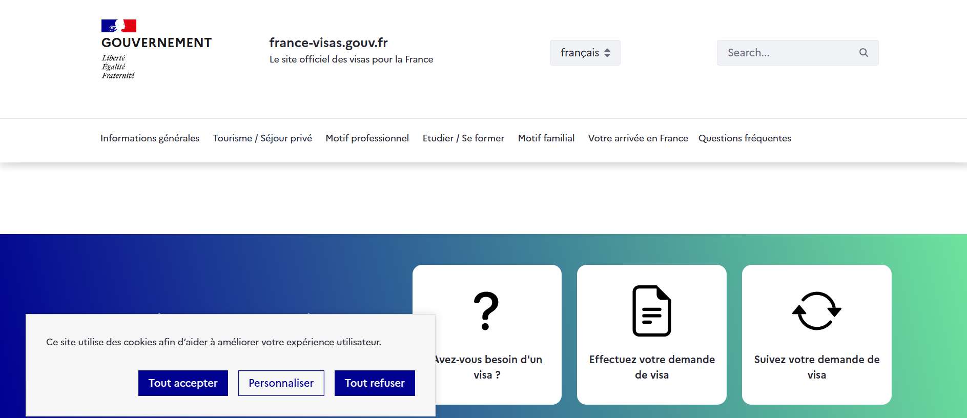 official France-Visas website