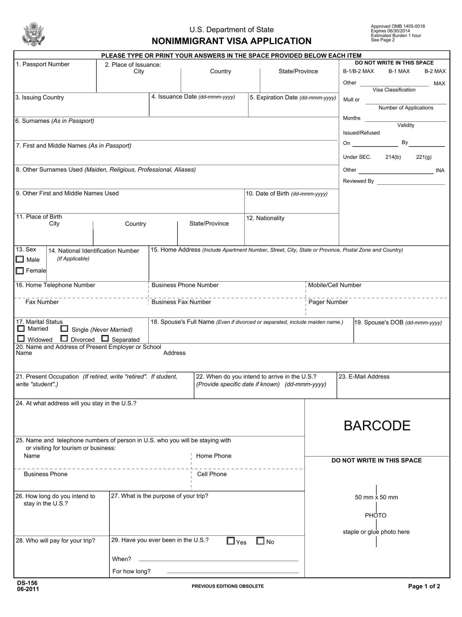 Hoàn Thành Mẫu Đơn DS-160 Trực Tuyến