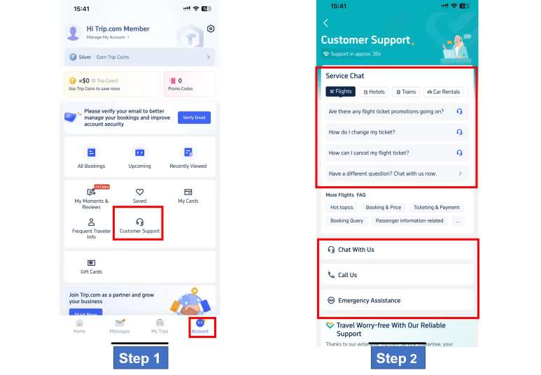 trip.com contact number