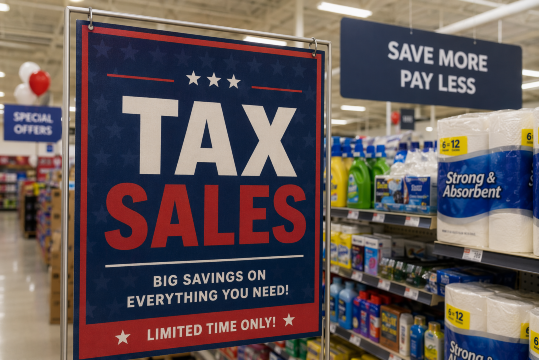 tax sales in US shops