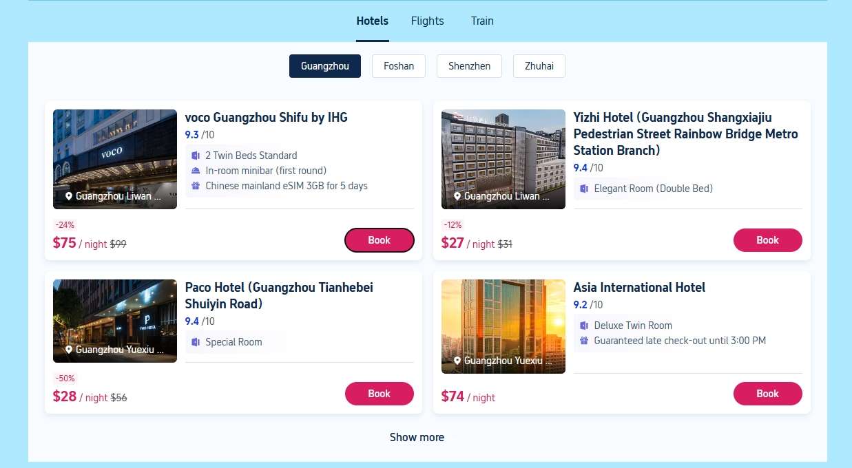 Book your hotels with GO China summer deals on Trip.com