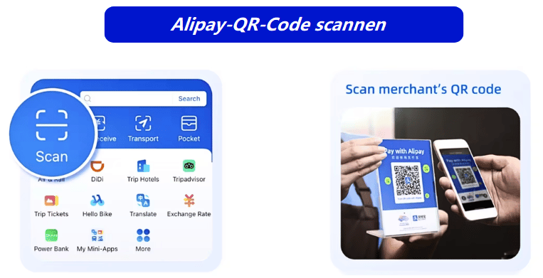 QR-Code mit der Alipay-App scannen
