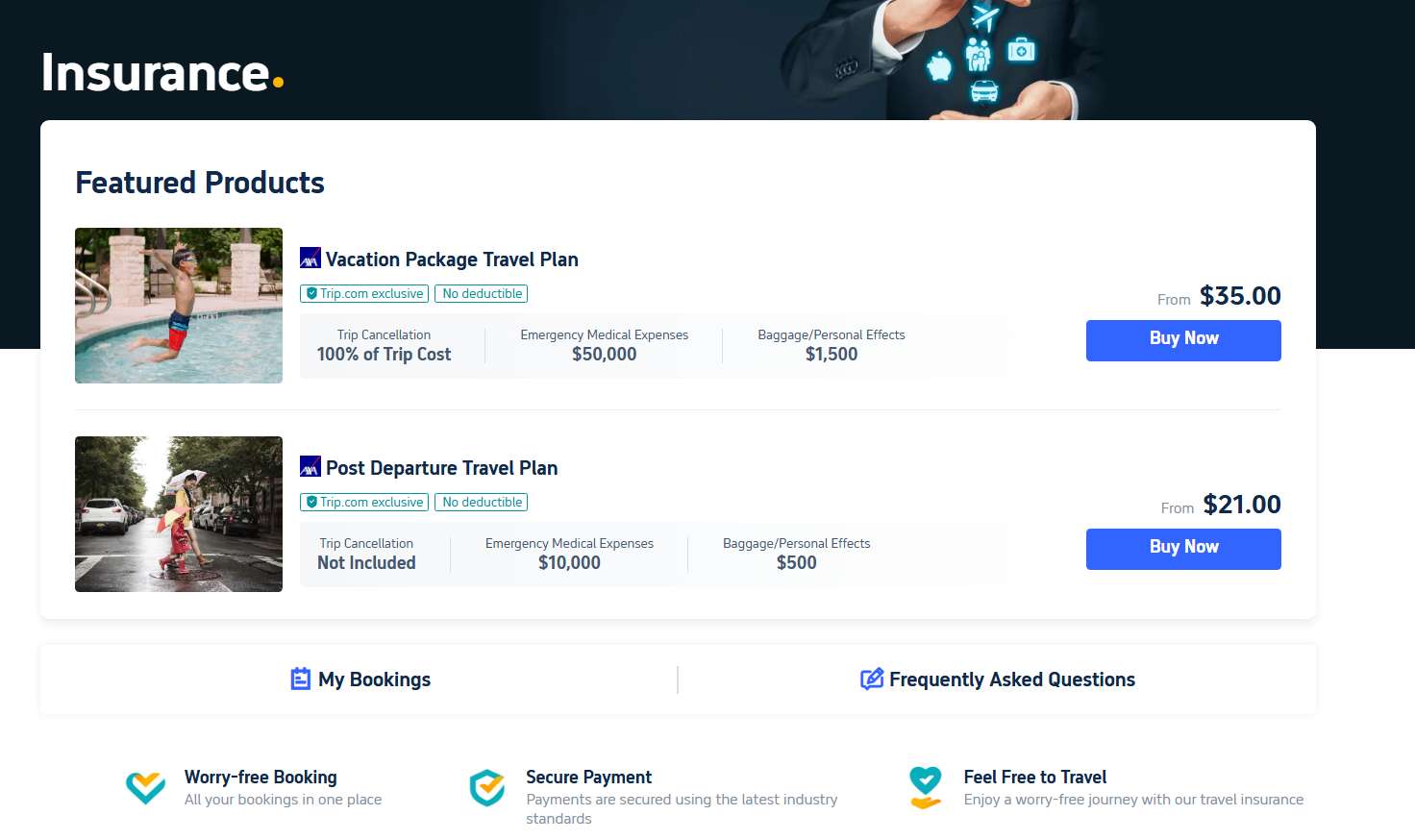 How to Choose the Best Travel Insurance Policy on Trip.com? | Two Travel Insurance Plans on Trip.com