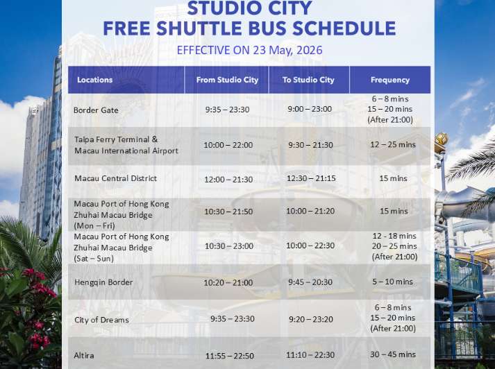 Studio City Macau-Zhuhai Transport