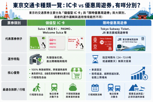 IC卡與周遊券比較