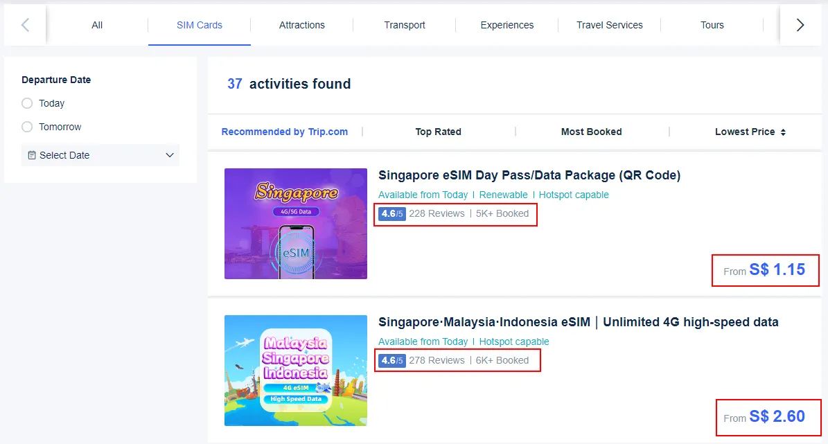 So sánh và chọn gói eSIM