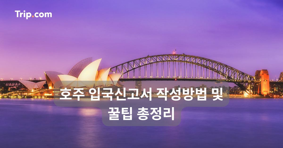 호주 입국신고서 준비