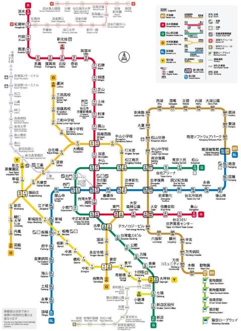 台北地下鉄（MRT）の路線図｜全路線・主要駅をひと目で確認