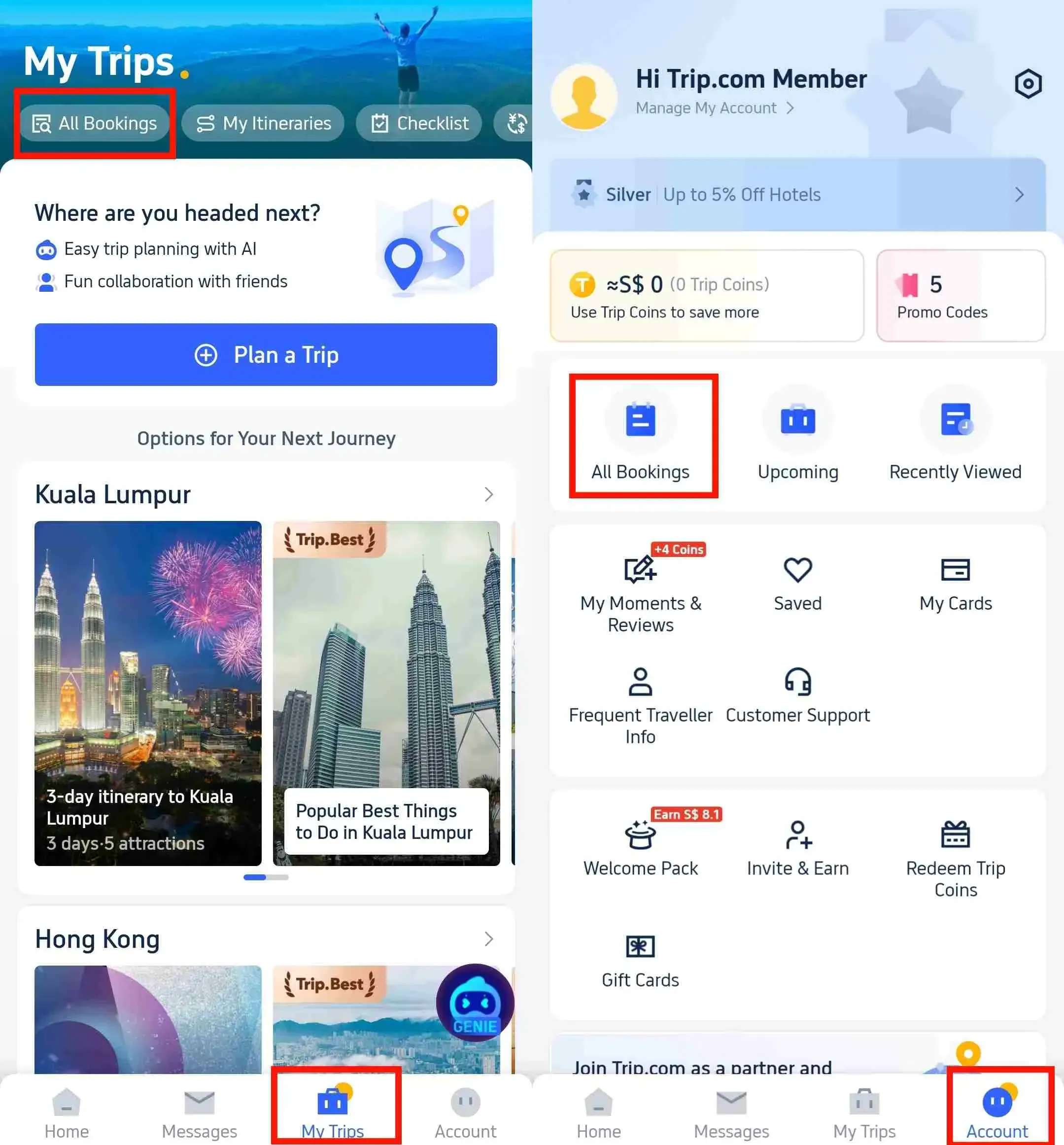 Hướng Dẫn Thay Đổi Đặt Chỗ Trên Trip.com