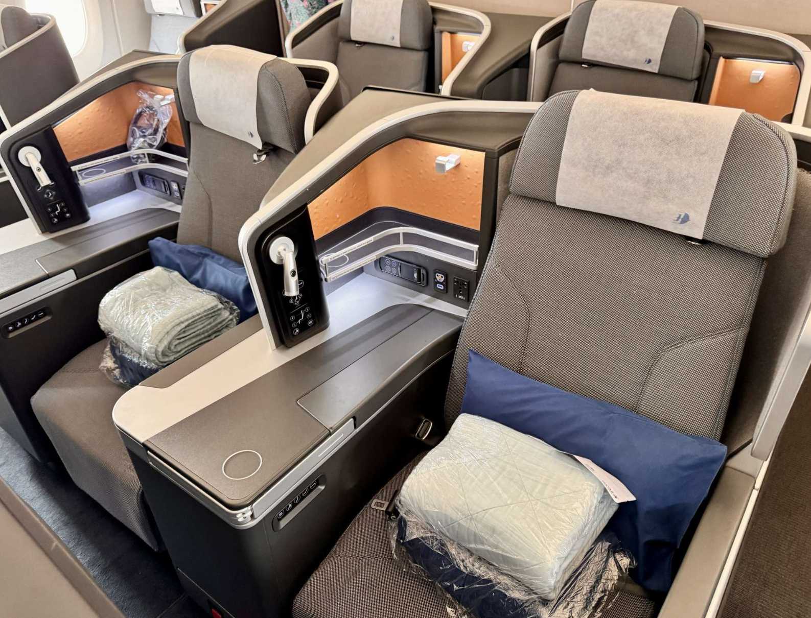 Business class seat on the plane