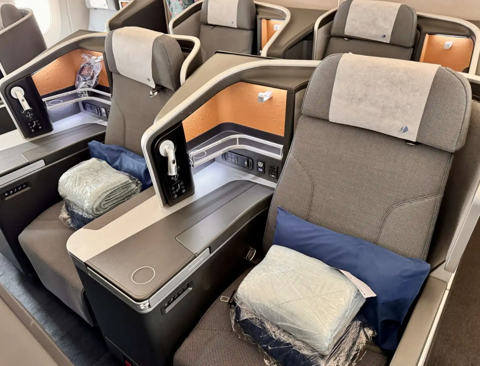 Business class seat on the plane
