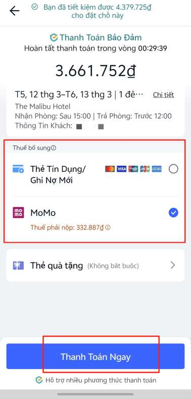 thanh toán trip.com