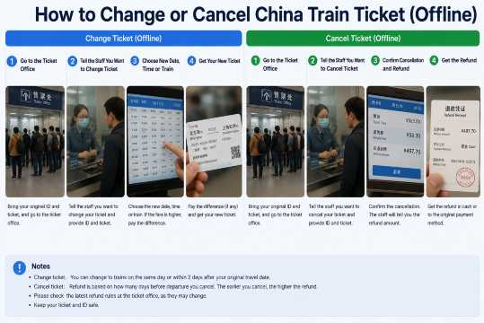 China Train Offline Change, Cancel & Refund (Station Counter Guide)