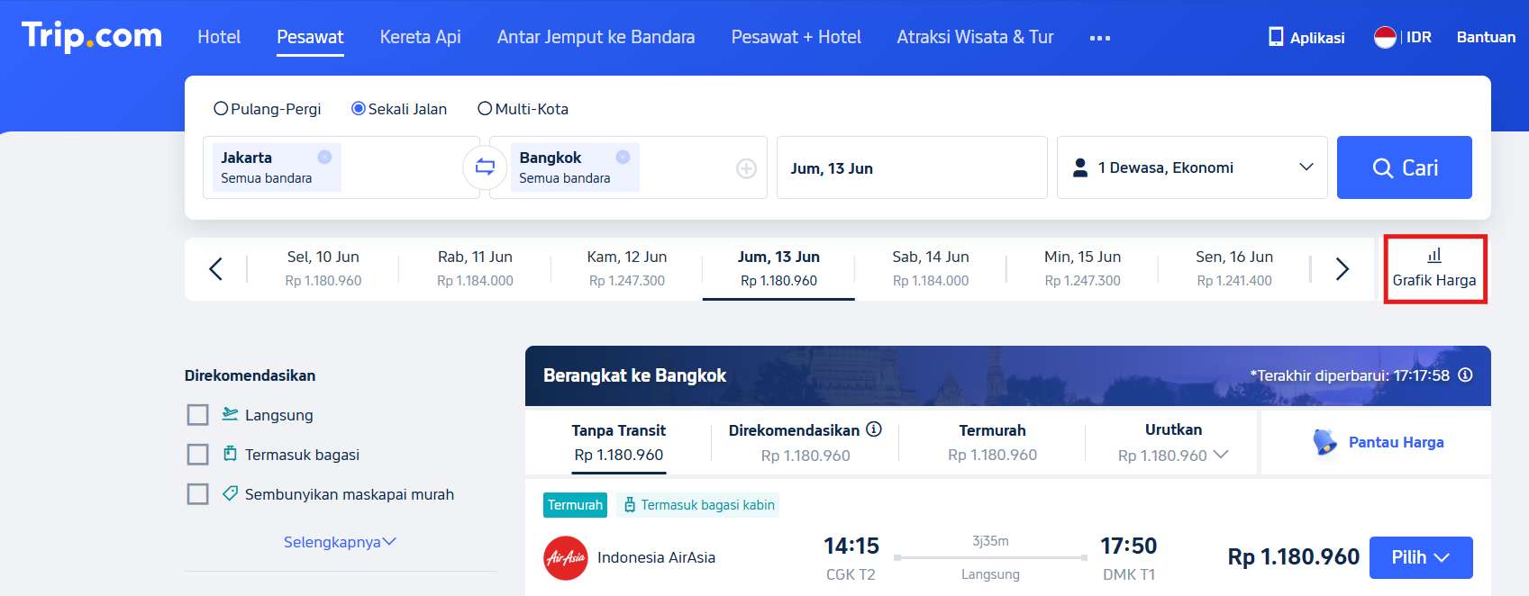 Pantau Harga dengan Grafik Perubahan Harga Tiket Pesawat