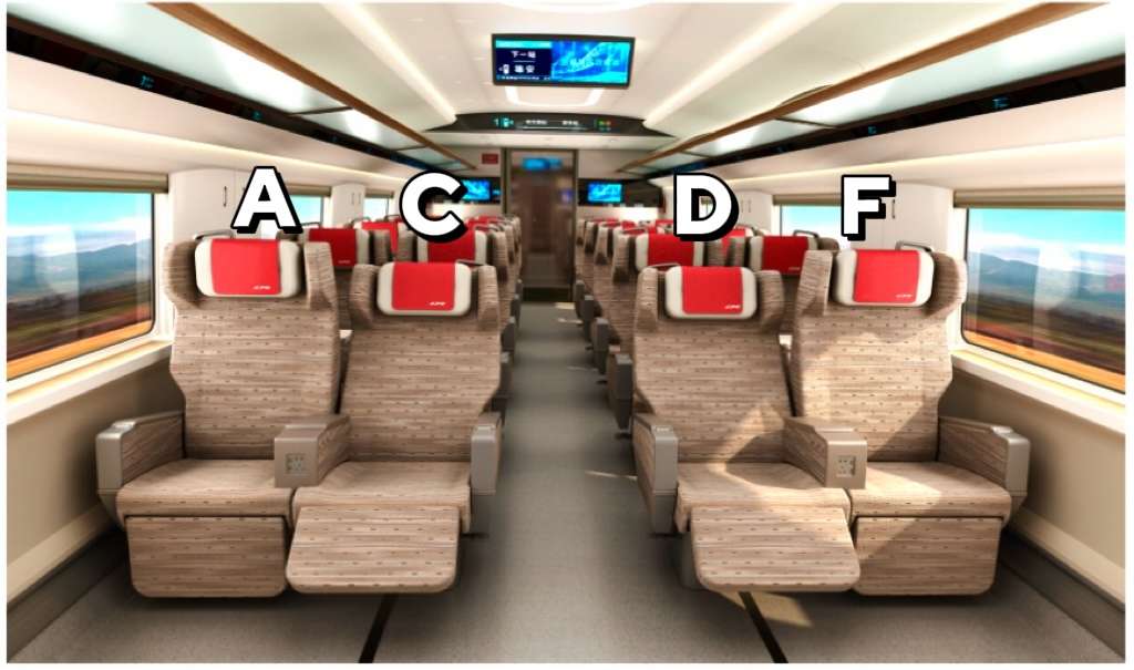 China High-Speed Train First Class Seat Map