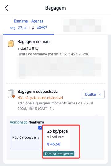 Passo 5: Escolha o peso extra