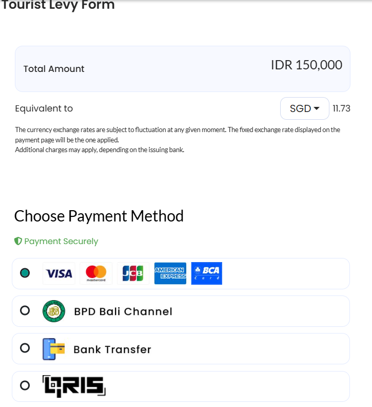 Make Payment Tourist Tax