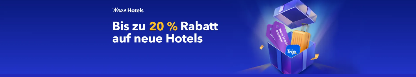 Sichere dir bis zu 20 % Rabatt auf neu eröffnete Hotels! 