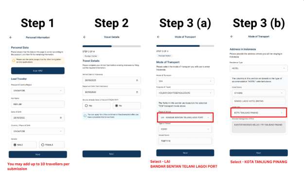 Apply Bintan Arrival Card 1