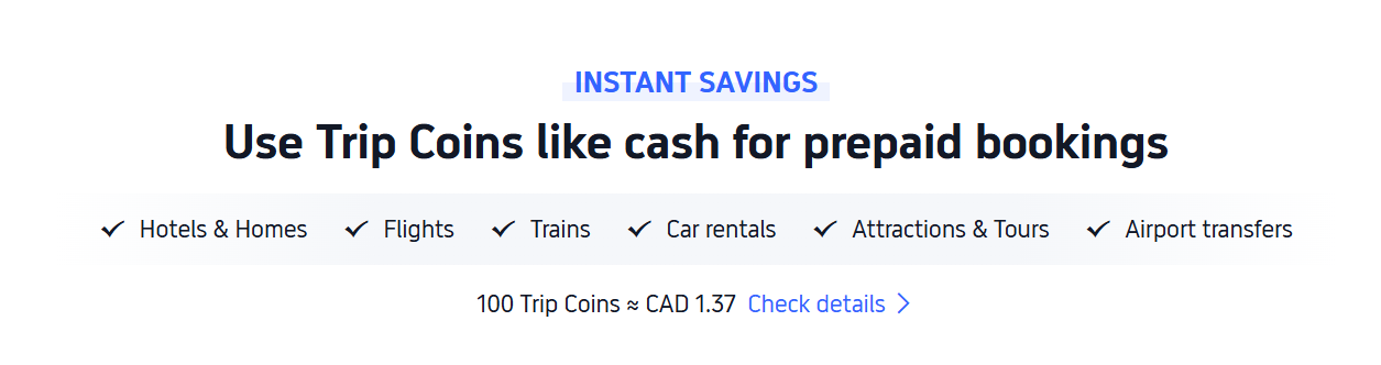 Use Trip Coins like cash