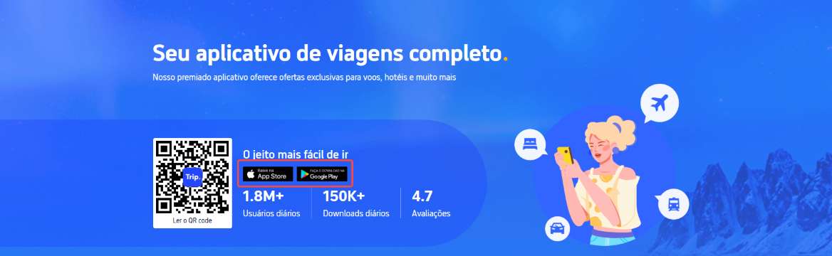 Onde baixar o app da Trip.com para Android e iOS?