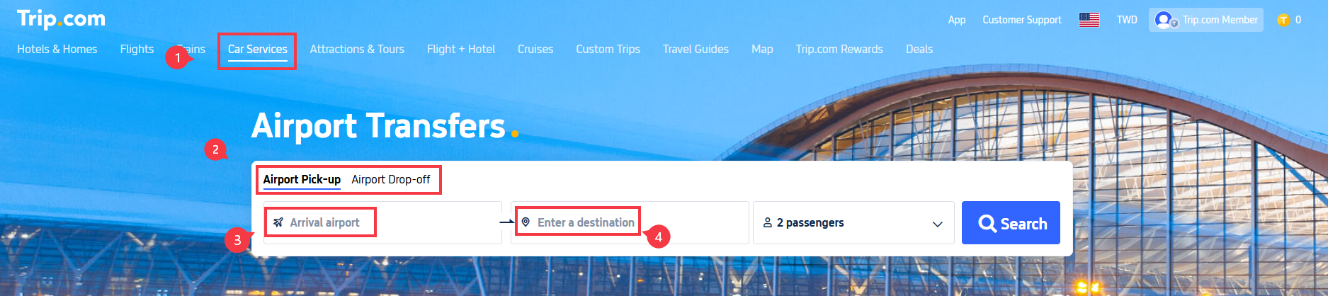 How to Book Airport Transfer on Trip.com