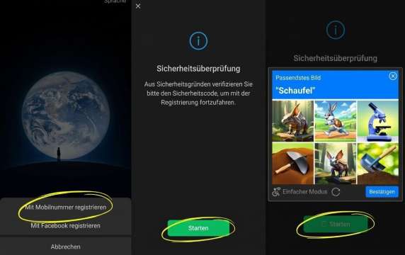 WeChat-Registrierung per Telefonnummer