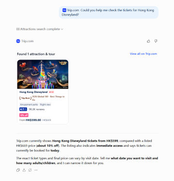 Using the Trip.com plugin to discover attractions and tours in ChatGPT