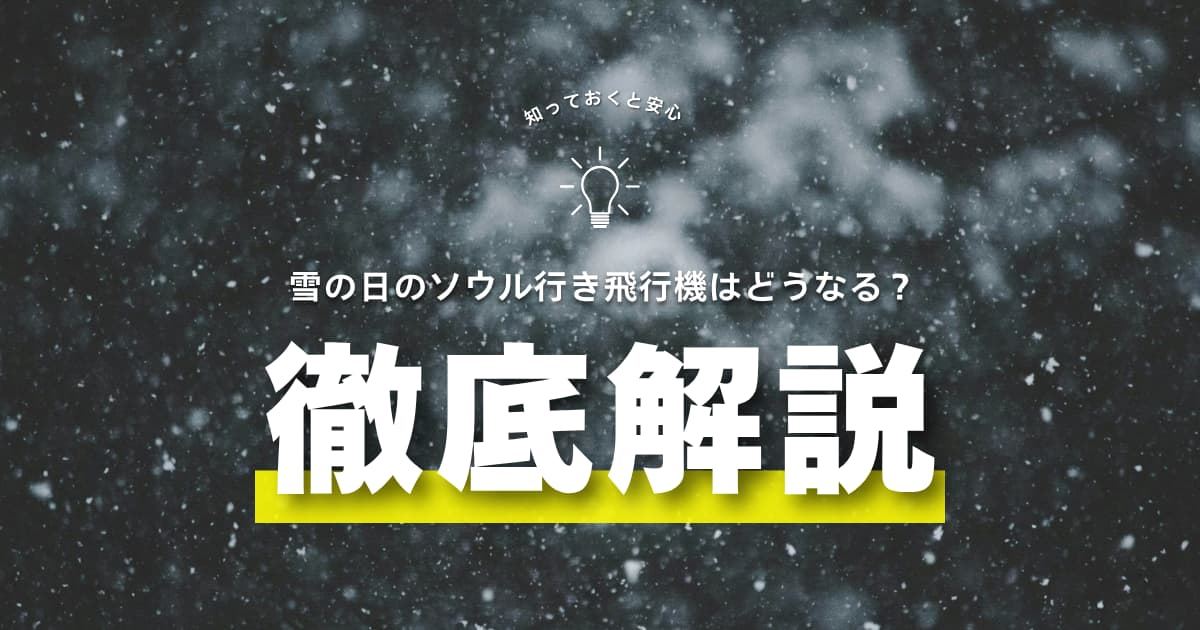 ソウルは雪で飛行機が欠航する？仁川・金浦の実態と欠航時の対処法