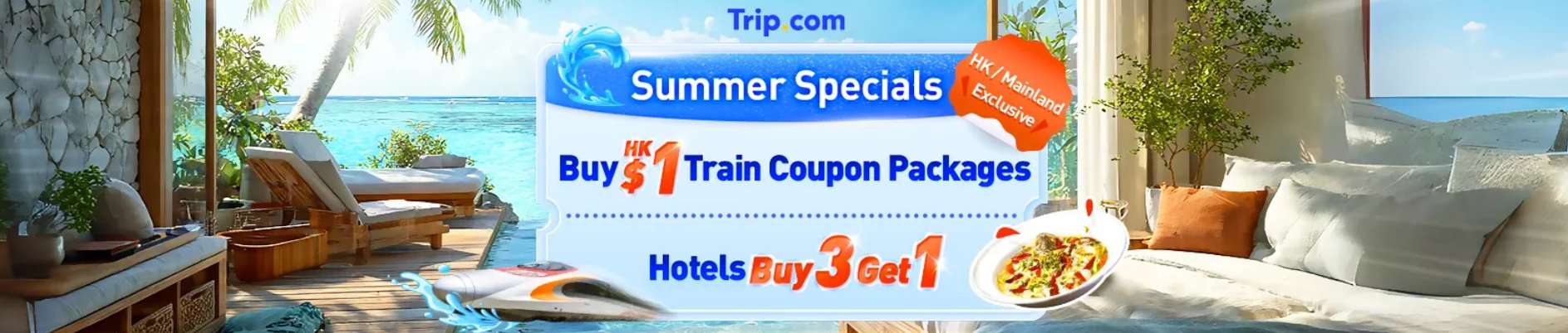 Trip.com Promo Code Hong Kong: Trip.com Summer Specials: HK$1 Train Deals & Hotel Offers