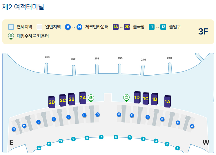인천공항 체크인 카운터 제2여객터미널