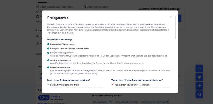 Was ist die Trip.com Preisgarantie?
