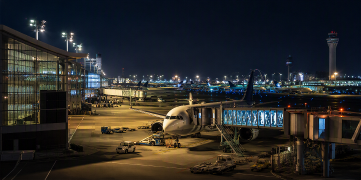 夜の空港写真