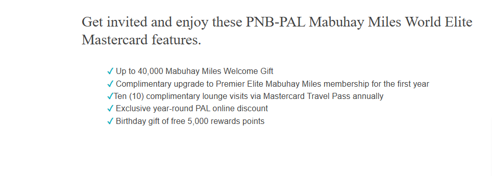 PNB-PAL Mabuhay Miles World Elite Mastercard