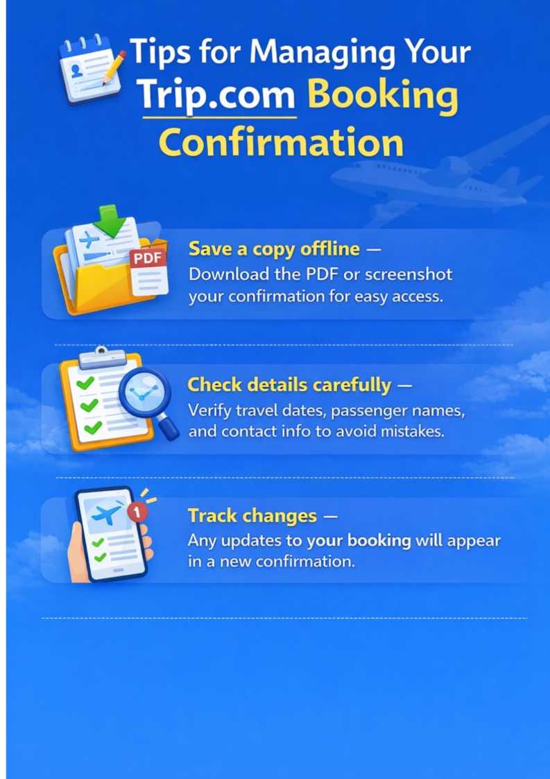 Tips for Your Booking Confirmation
