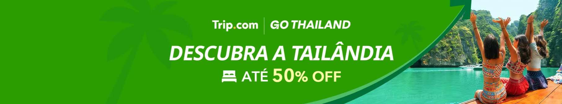 Descubra a Tailândia com até 50% OFF em hotéis na Trip.com