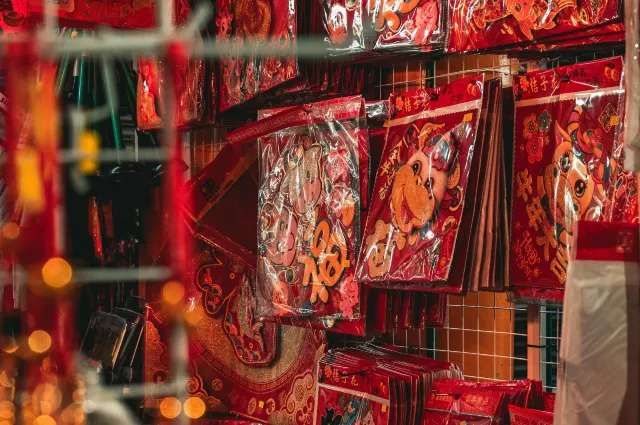Chinese New Year Decorations and Red Envelopes