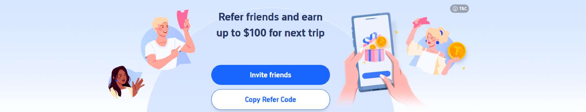 Refer Friends to Get up to $100 on Trip.com App
