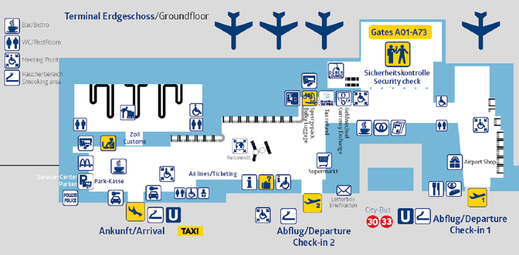 ニュルンベルク空港1階