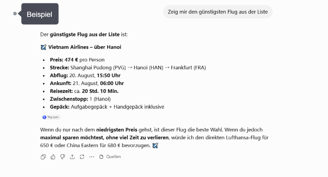 Trip.com App in ChatGPT nutzen