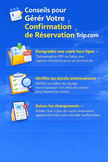 Conseils pour gérer facilement votre confirmation de réservation