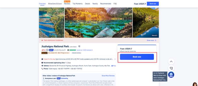 Jiuzhaigou National Park Tickets, Reservation and Opening Hours