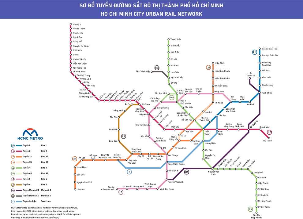 Ho Chi Minh City Metro System Map